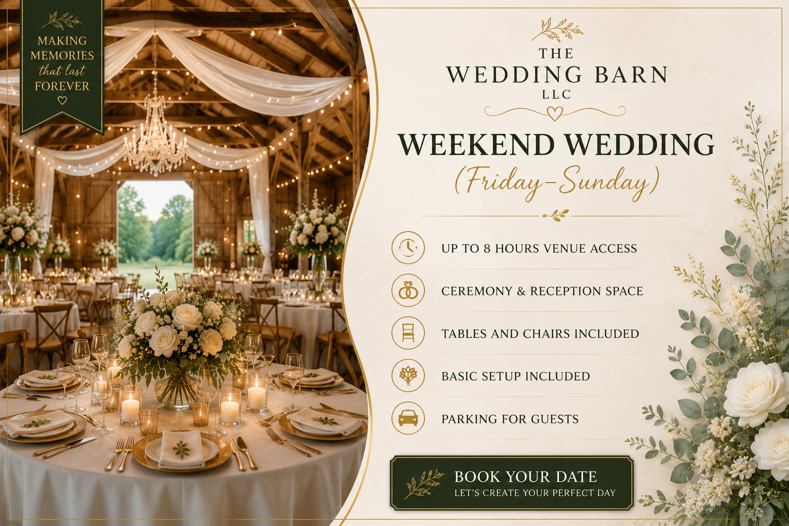 Weekend Wedding (Friday–Sunday)