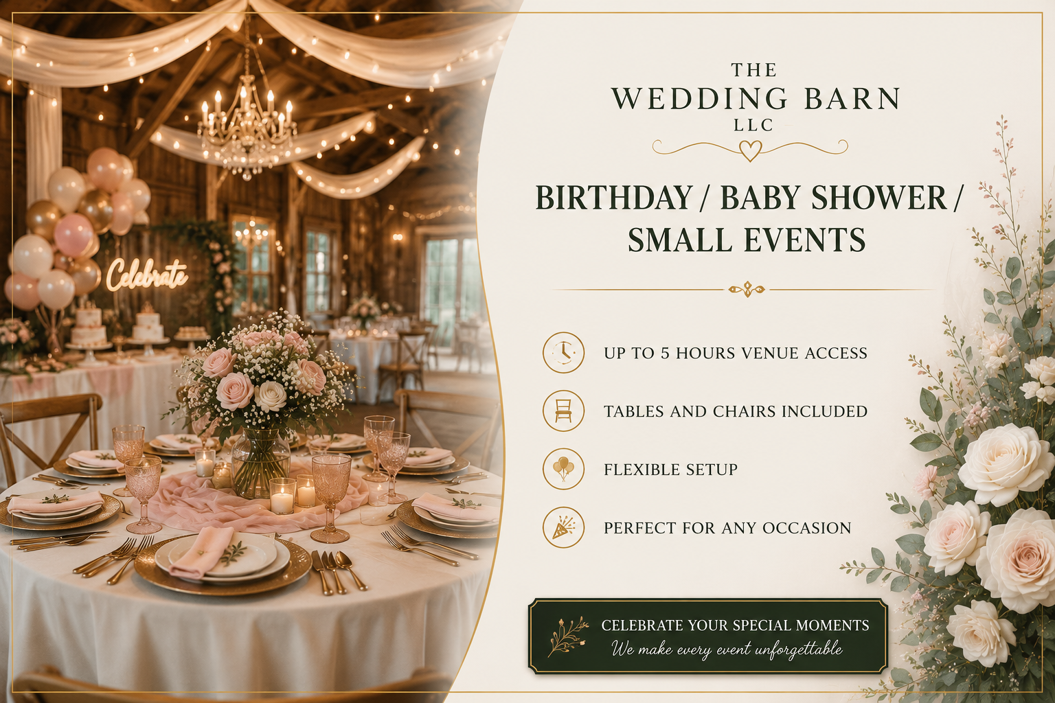 Birthday / Baby Shower / Small Events